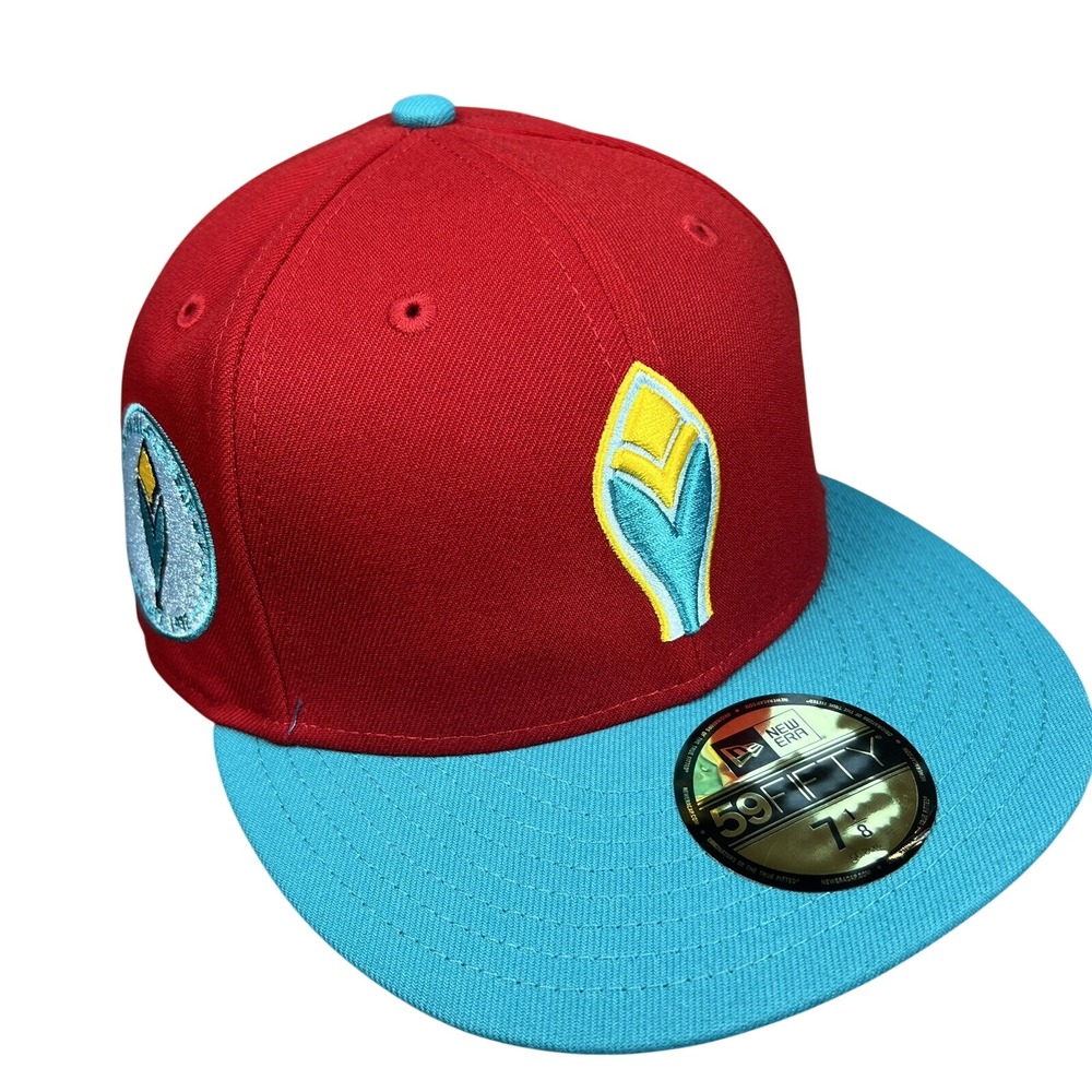 Atlanta Braves New Era 59FIFTY Hat Cap Size 7 1/8 Captain Planet Red Blue UV